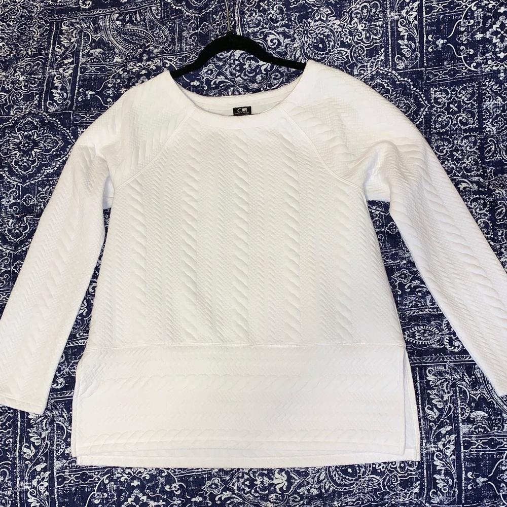 White sweater - cable design. Size M.
